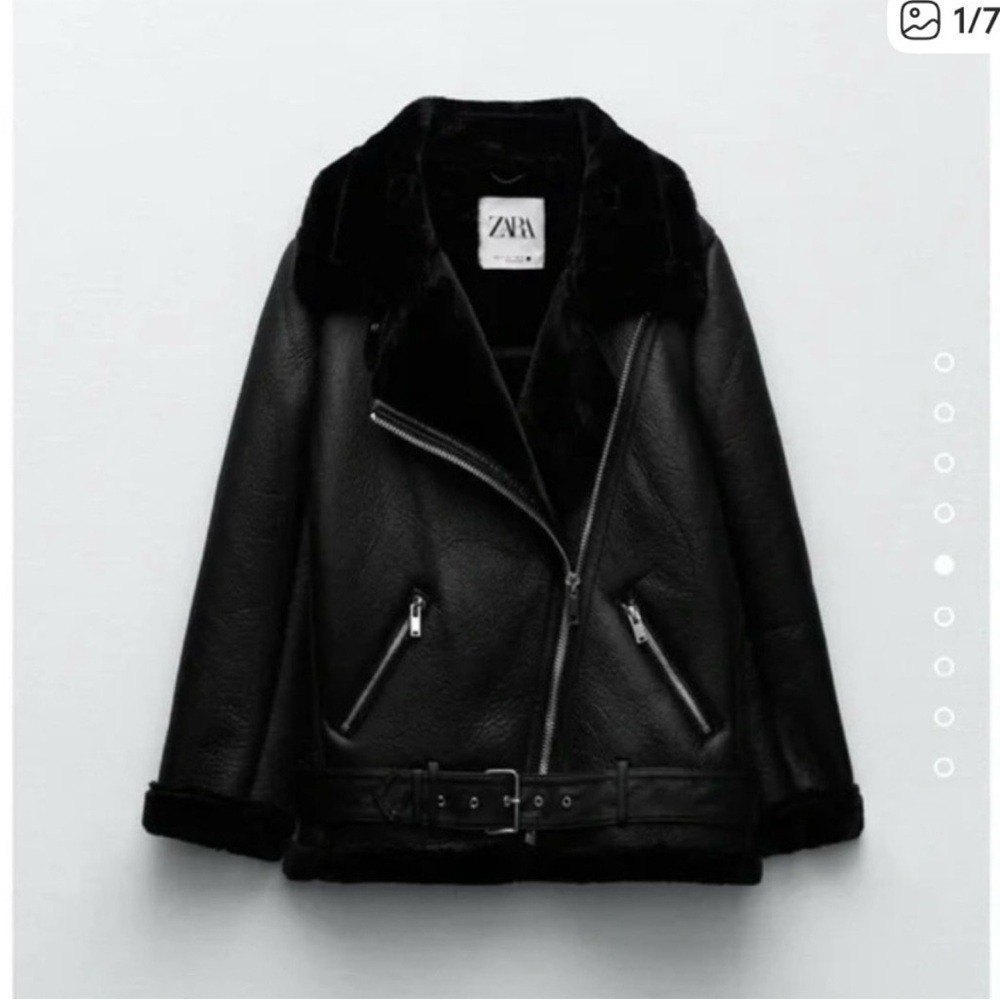 Zara Black Biker Jacket - Picture 2 of 6
